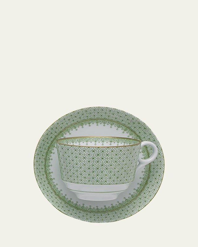 Apple Lace Tea Cup & Saucer Plate